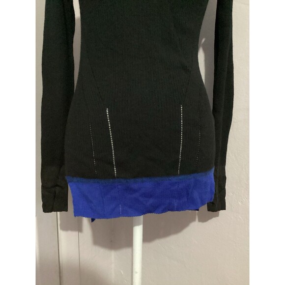 Rag & Bone Merino Wool Blue Black Colorblock Turtleneck Knit Sweater XXS - Picture 3 of 7